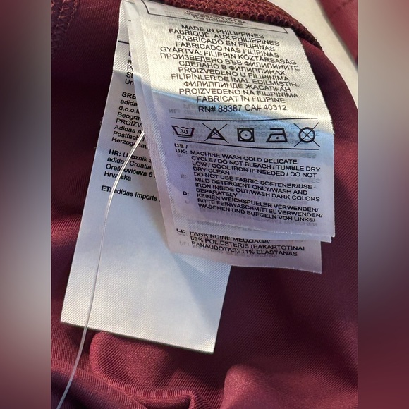 NWT $50 adidas X Zoe Saldana AEROREADY Victory Crimson Shine Training Tights med - Picture 10 of 11